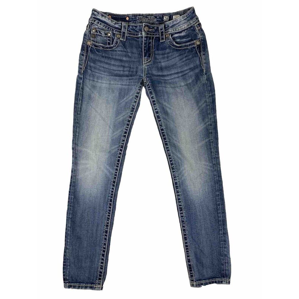 Miss Me Signature Skinny Jeans Women's Medium Wash Blue‎ Size 28